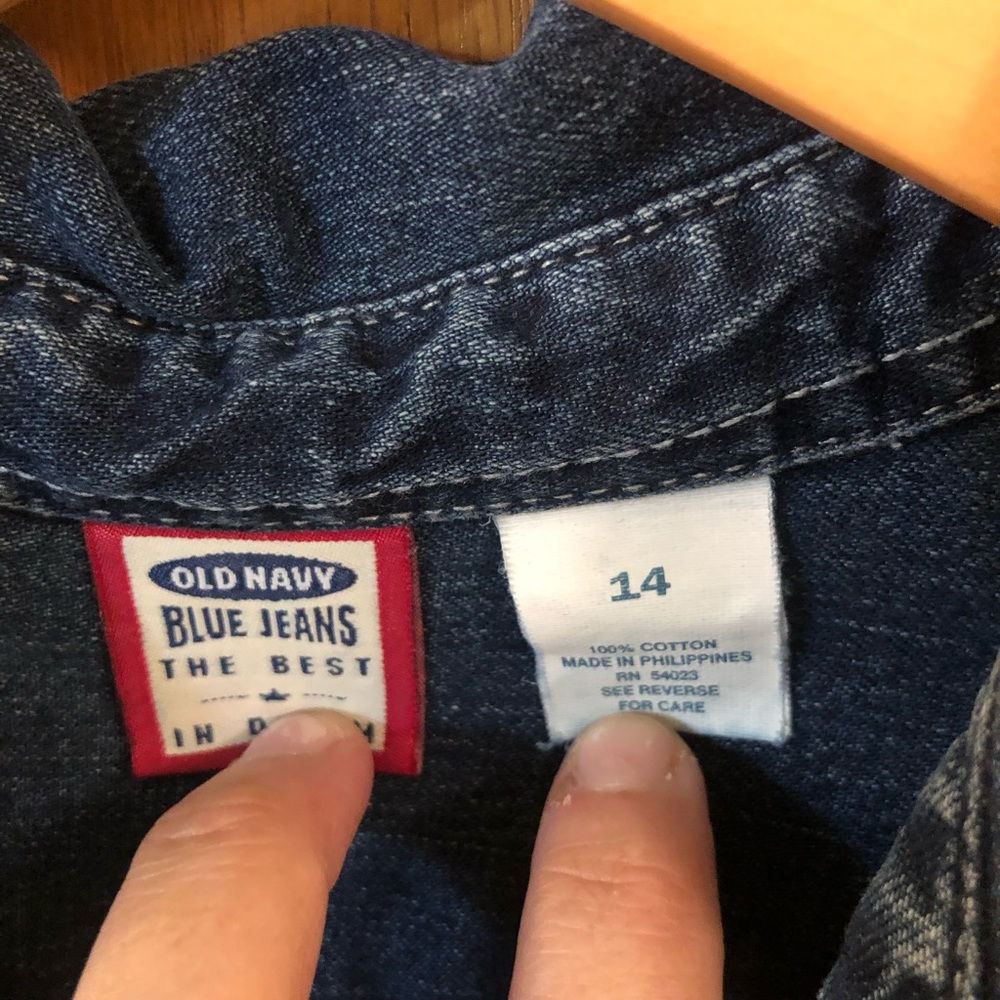 Dark Wash Denim Shirt Dress - Casual Button-Front - Picture 2 of 3